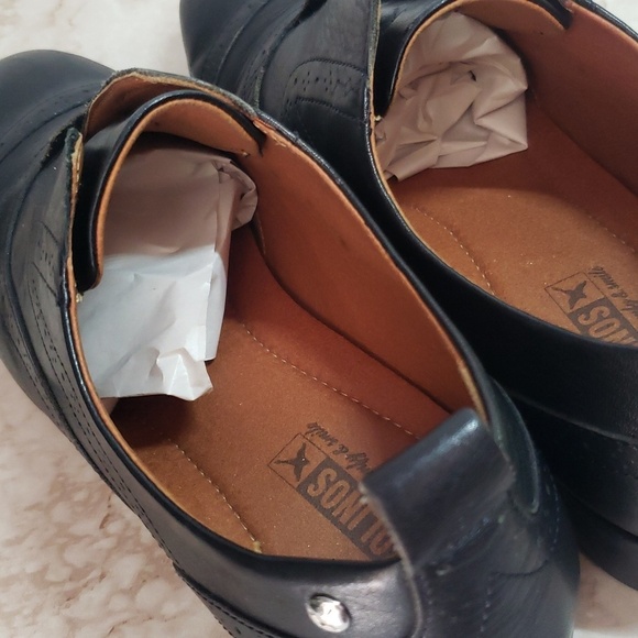 Pikolinos Classic Black Leather Comfort Low Heel Loafers Womensv Shoes Size 41
